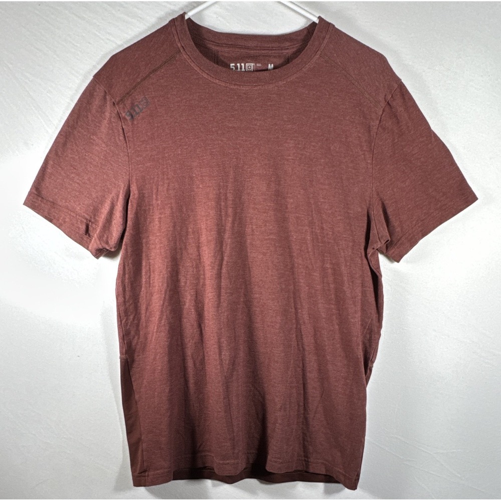 5.11 PT-R Mens Crew Neck Short Sleeve Stretch T-Shirt Burgundy Heather M